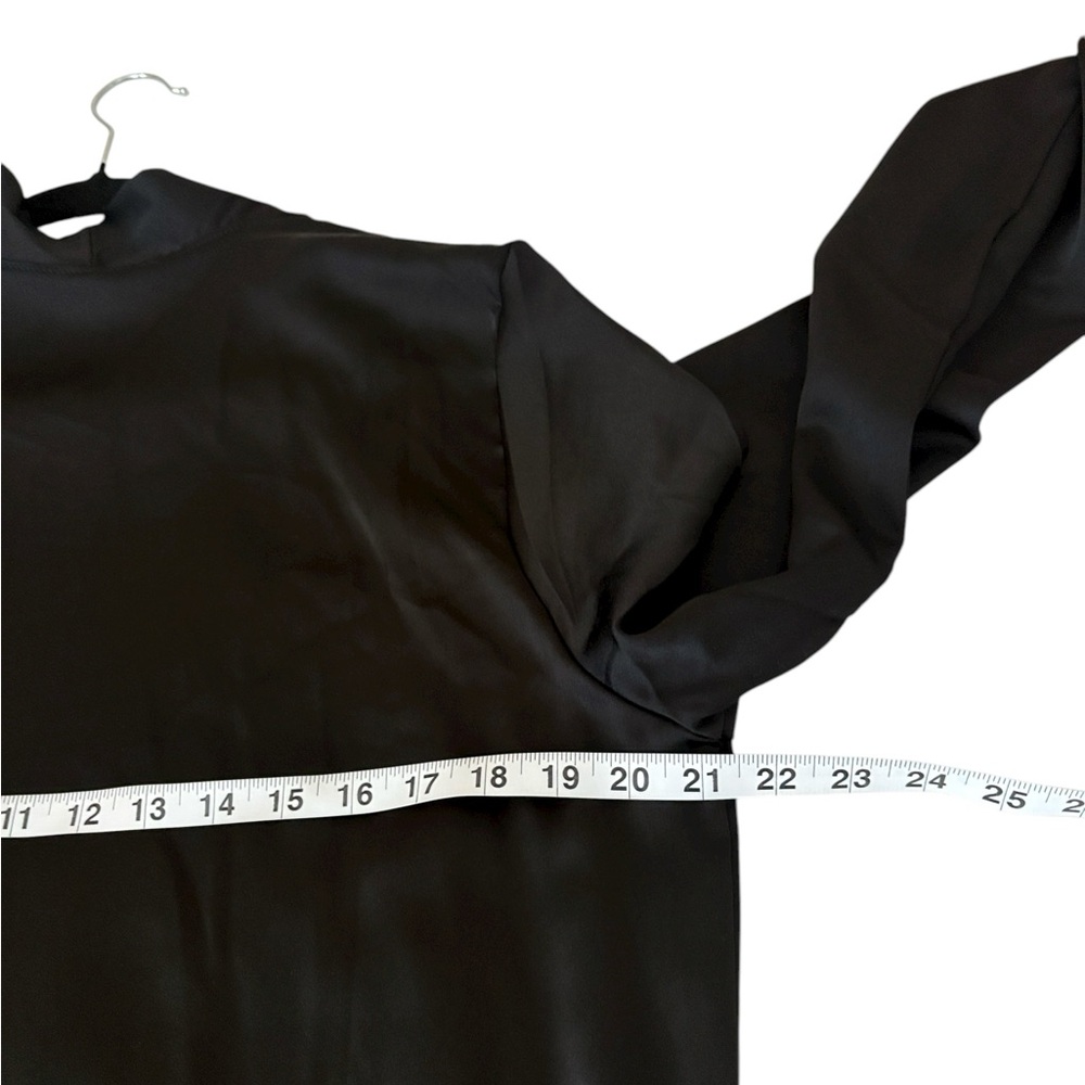 Sage The Label Duster/Robe Black Open Front, shirt tail bottom, front pockets,M - Picture 7 of 9